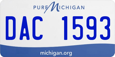 MI license plate DAC1593