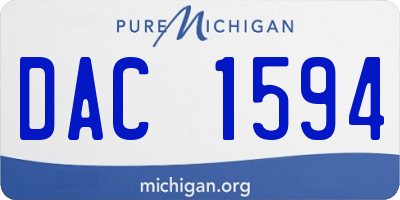 MI license plate DAC1594