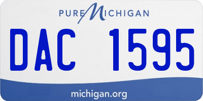 MI license plate DAC1595