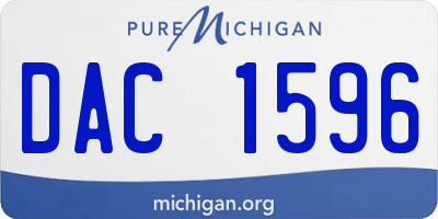 MI license plate DAC1596