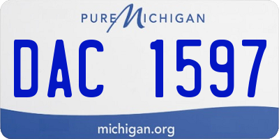 MI license plate DAC1597