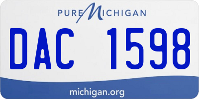 MI license plate DAC1598
