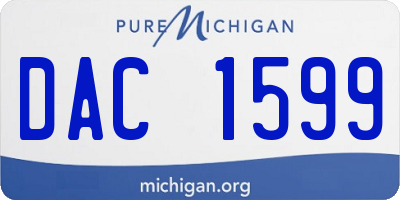MI license plate DAC1599