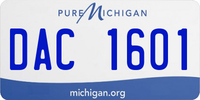 MI license plate DAC1601