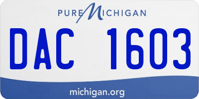 MI license plate DAC1603