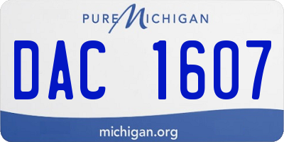 MI license plate DAC1607