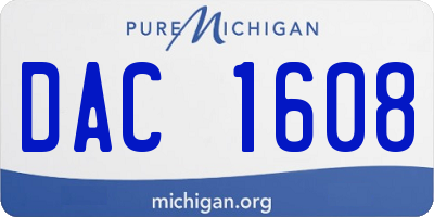 MI license plate DAC1608