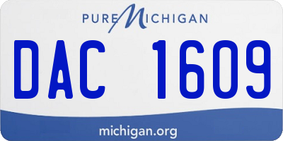 MI license plate DAC1609