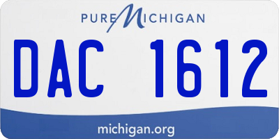 MI license plate DAC1612