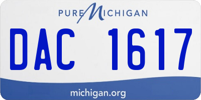 MI license plate DAC1617