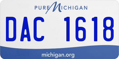 MI license plate DAC1618