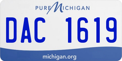 MI license plate DAC1619