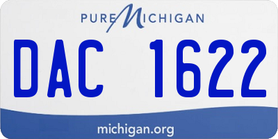 MI license plate DAC1622