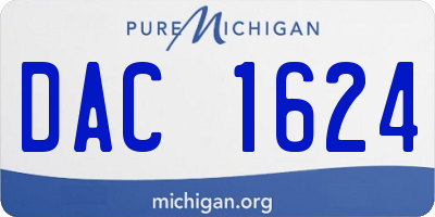 MI license plate DAC1624