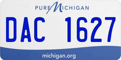 MI license plate DAC1627