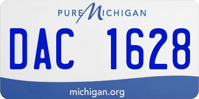 MI license plate DAC1628