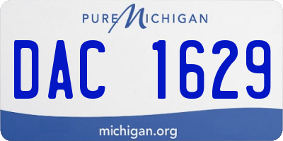 MI license plate DAC1629