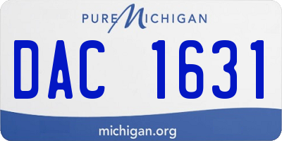 MI license plate DAC1631