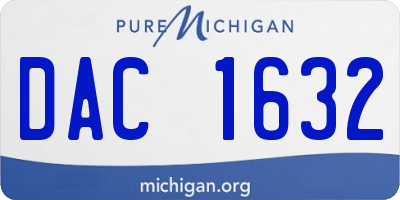 MI license plate DAC1632