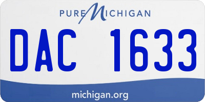 MI license plate DAC1633