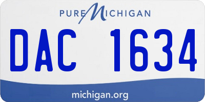 MI license plate DAC1634