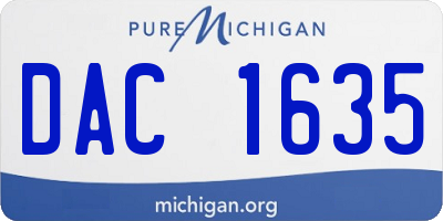 MI license plate DAC1635