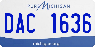 MI license plate DAC1636