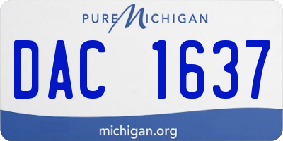 MI license plate DAC1637