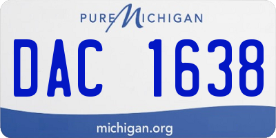 MI license plate DAC1638