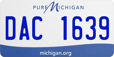 MI license plate DAC1639