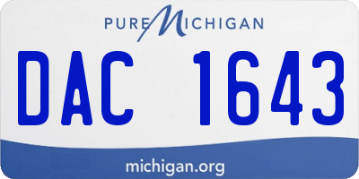 MI license plate DAC1643