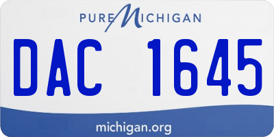 MI license plate DAC1645