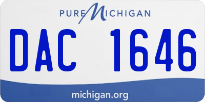 MI license plate DAC1646