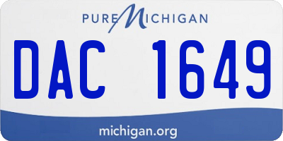 MI license plate DAC1649