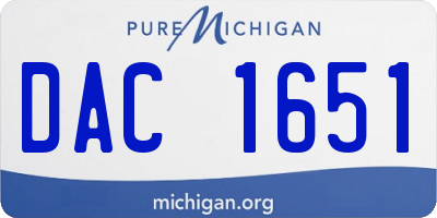 MI license plate DAC1651