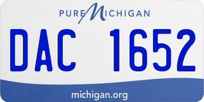 MI license plate DAC1652