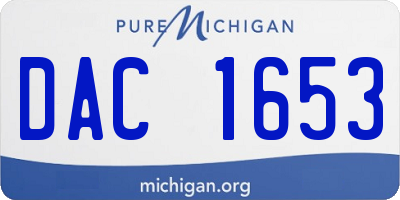 MI license plate DAC1653