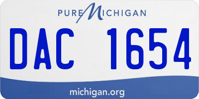 MI license plate DAC1654