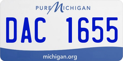 MI license plate DAC1655