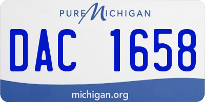 MI license plate DAC1658