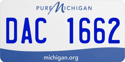 MI license plate DAC1662