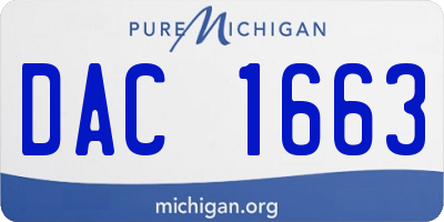 MI license plate DAC1663