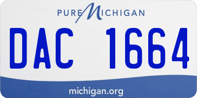 MI license plate DAC1664