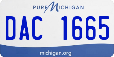 MI license plate DAC1665