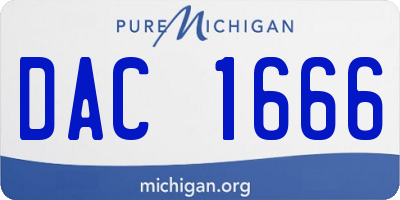 MI license plate DAC1666