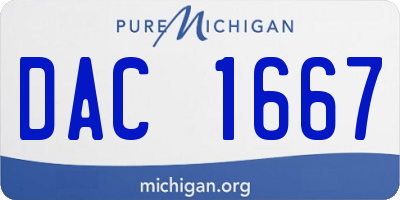 MI license plate DAC1667