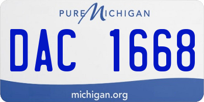 MI license plate DAC1668