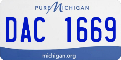 MI license plate DAC1669