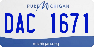 MI license plate DAC1671