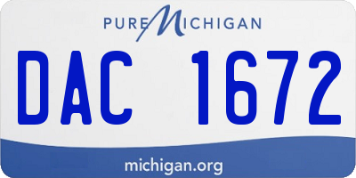 MI license plate DAC1672